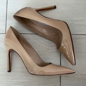 Manolo Blahnik Stiletto Heels with Pointed Toe and Glossy Finish